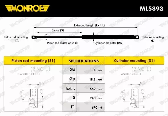 MONROE SPRĘŻYNA ZAWIESZENIA ML5893 