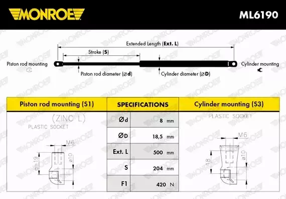 MONROE SPRĘŻYNA ZAWIESZENIA ML6190 