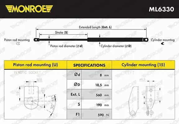 MONROE SPRĘŻYNA ZAWIESZENIA ML6330 