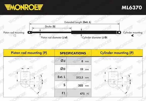 MONROE SPRĘŻYNA ZAWIESZENIA ML6370 