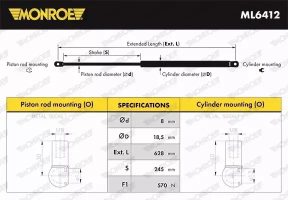 MONROE SPRĘŻYNA ZAWIESZENIA ML6412 