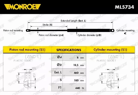 MONROE SPRĘŻYNA ZAWIESZENIA ML5734 