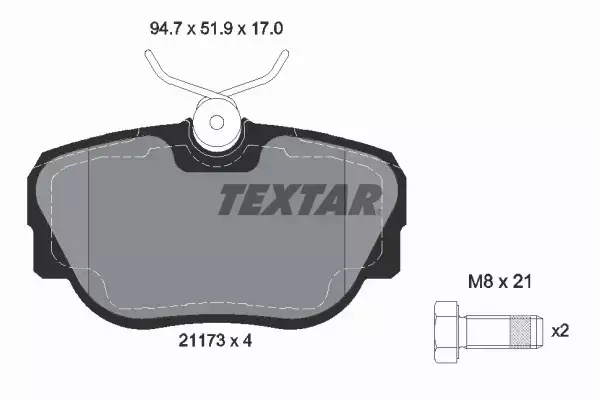 TEXTAR KLOCKI HAMULCOWE PRZÓD 2117302 