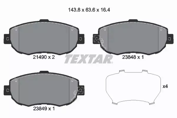 TEXTAR KLOCKI HAMULCOWE PRZÓD 2149001 