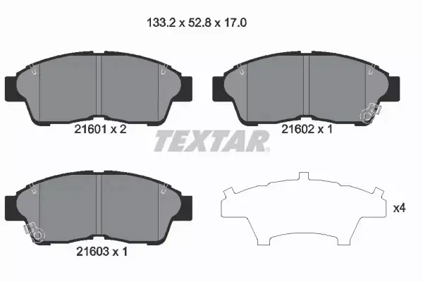 TEXTAR KLOCKI HAMULCOWE PRZÓD 2160101 