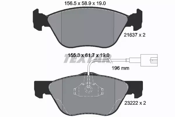 TEXTAR KLOCKI HAMULCOWE PRZÓD 2163702 