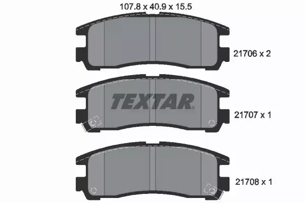 TEXTAR KLOCKI HAMULCOWE TYŁ 2170602 