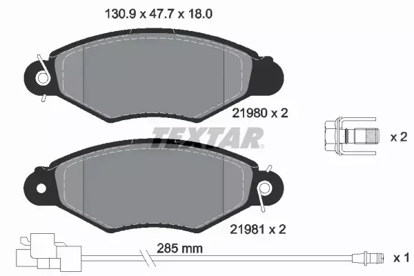 TEXTAR KLOCKI HAMULCOWE 2198009 