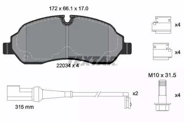 TEXTAR KLOCKI HAMULCOWE PRZÓD 2203401 