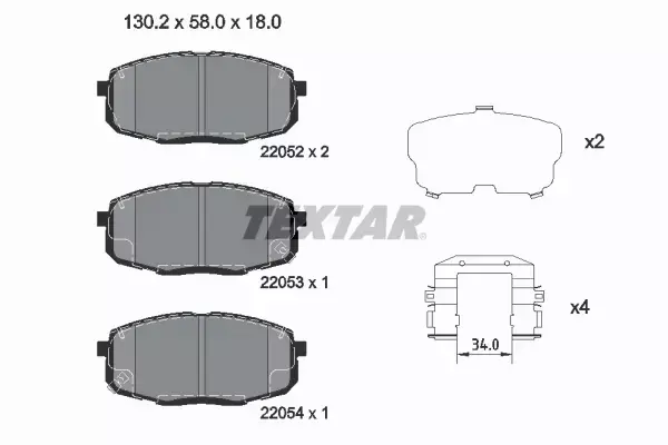 TEXTAR KLOCKI HAMULCOWE 2205203 