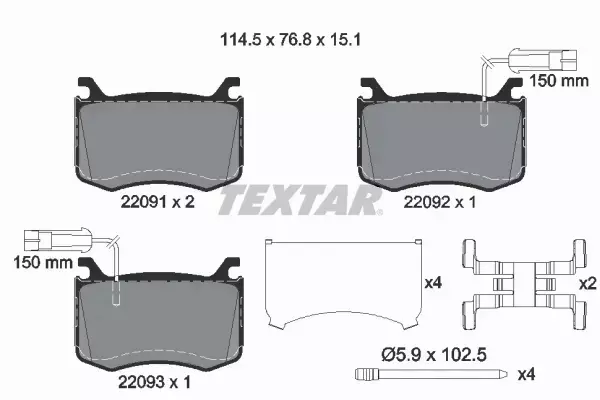 TEXTAR KLOCKI HAMULCOWE 2209101 