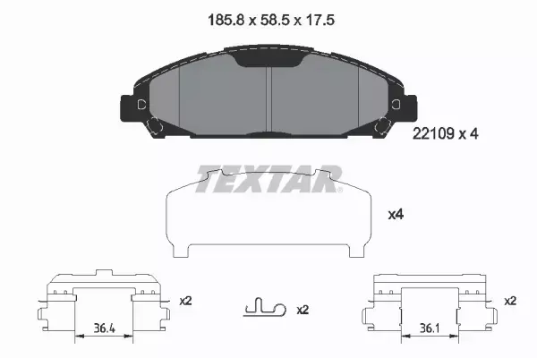 TEXTAR KLOCKI HAMULCOWE 2210901 