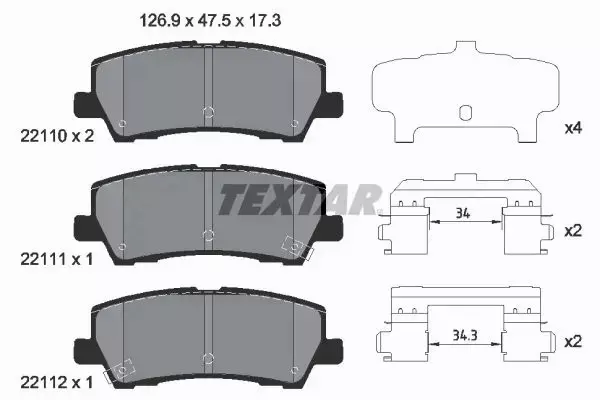 TEXTAR KLOCKI HAMULCOWE 2211003 