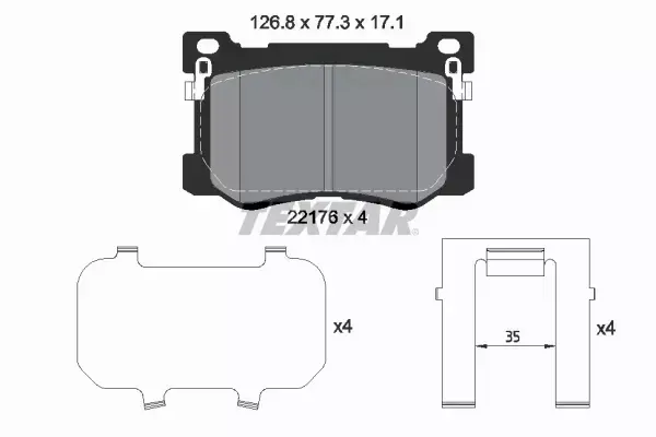 TEXTAR KLOCKI HAMULCOWE 2217601 