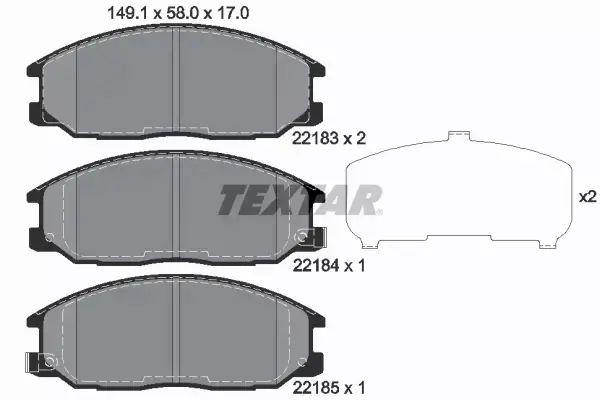 TEXTAR KLOCKI HAMULCOWE PRZÓD 2218301 