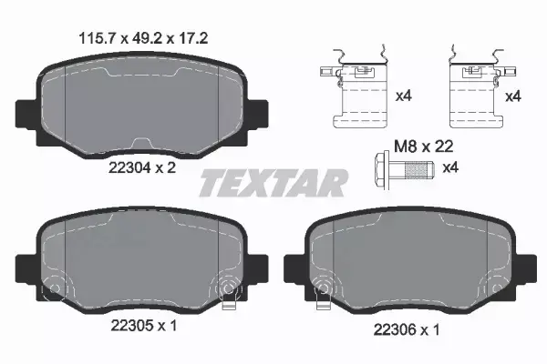 TEXTAR KLOCKI HAMULCOWE TYŁ 2230401 