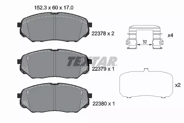 TEXTAR KLOCKI HAMULCOWE 2237801 