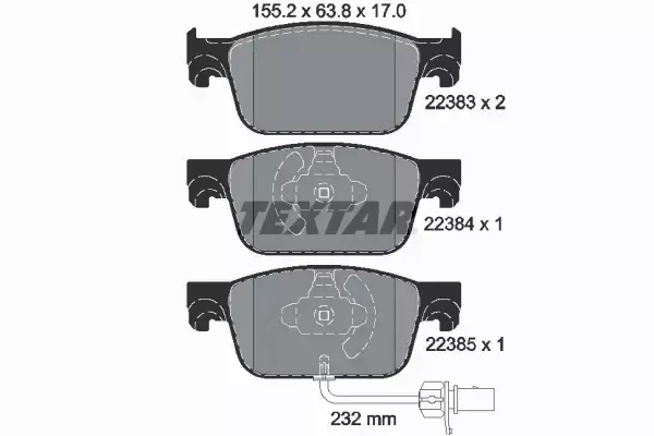 TEXTAR KLOCKI HAMULCOWE 2238301 