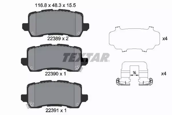 TEXTAR KLOCKI HAMULCOWE 2238901 