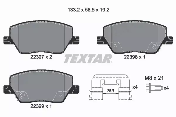 TEXTAR KLOCKI HAMULCOWE PRZÓD 2239701 