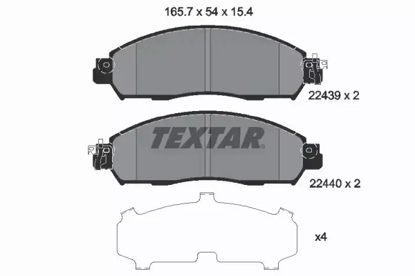 TEXTAR KLOCKI HAMULCOWE 2243903 