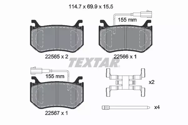 TEXTAR KLOCKI HAMULCOWE 2256501 