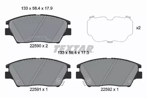 TEXTAR KLOCKI HAMULCOWE 2259001 