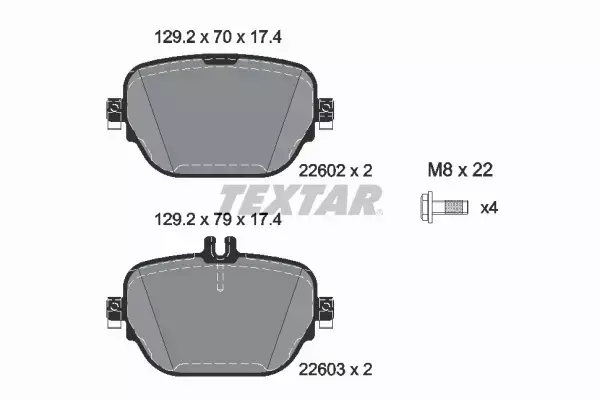 TEXTAR KLOCKI HAMULCOWE 2260201 