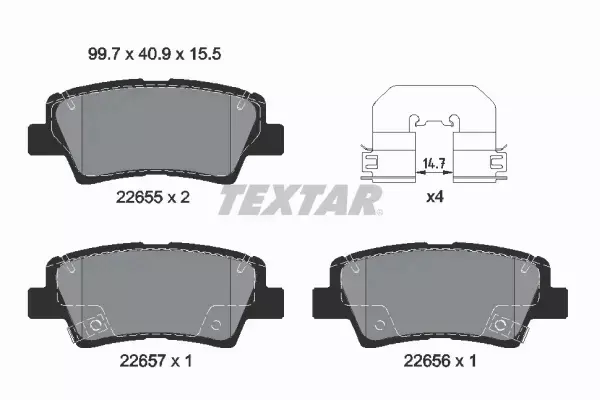 TEXTAR KLOCKI HAMULCOWE 2265501 