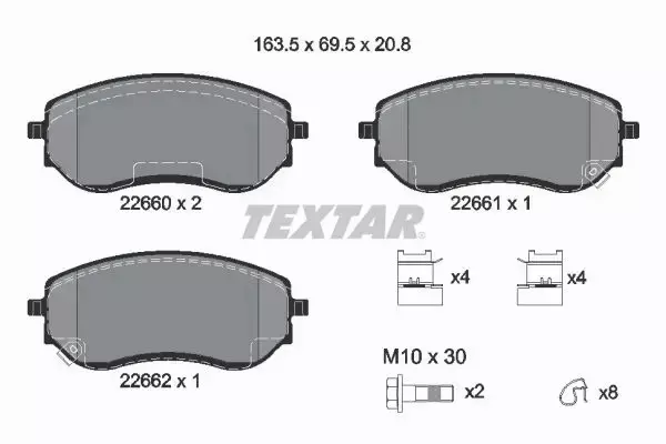 TEXTAR KLOCKI HAMULCOWE 2266001 