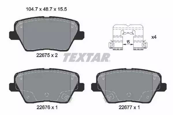 TEXTAR KLOCKI HAMULCOWE 2267501 