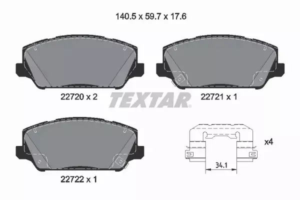 TEXTAR KLOCKI HAMULCOWE 2272001 