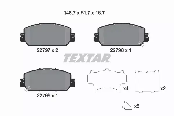 TEXTAR KLOCKI HAMULCOWE 2279701 