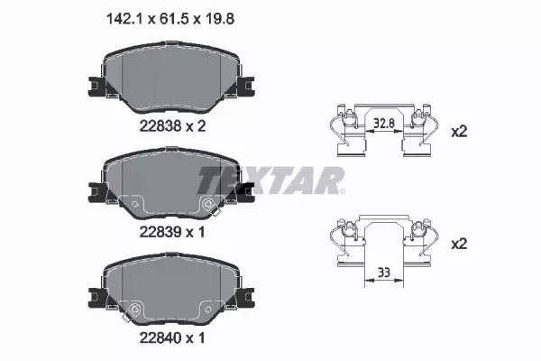 TEXTAR KLOCKI HAMULCOWE 2283801 