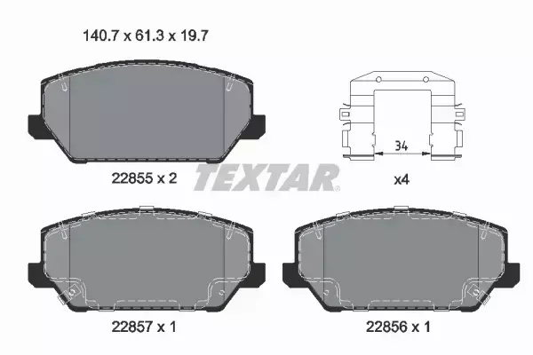 TEXTAR KLOCKI HAMULCOWE 2285501 