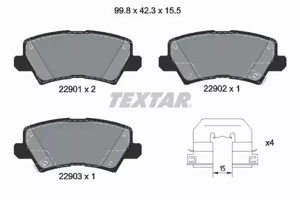 TEXTAR KLOCKI HAMULCOWE 2290101 