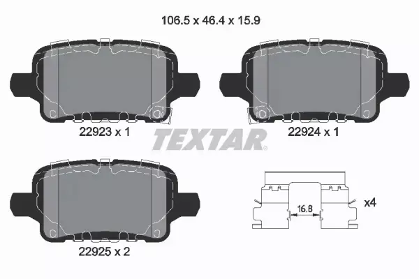 TEXTAR KLOCKI HAMULCOWE 2292301 