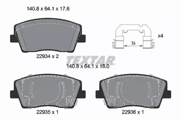 TEXTAR KLOCKI HAMULCOWE 2293401 