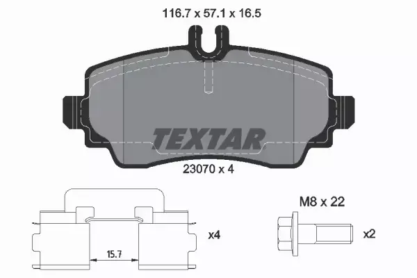 TEXTAR KLOCKI HAMULCOWE 2307003 