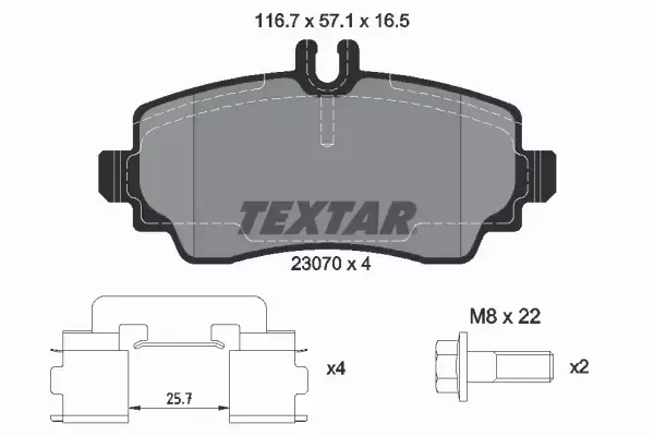 TEXTAR KLOCKI HAMULCOWE PRZÓD 2307004 