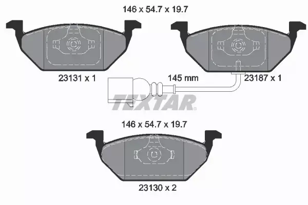 TEXTAR TARCZE + KLOCKI PRZÓD AUDI A2 A3 SEAT LEON 