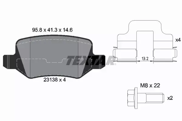 TEXTAR TARCZE+KLOCKI TYŁ MERCEDES A W169 