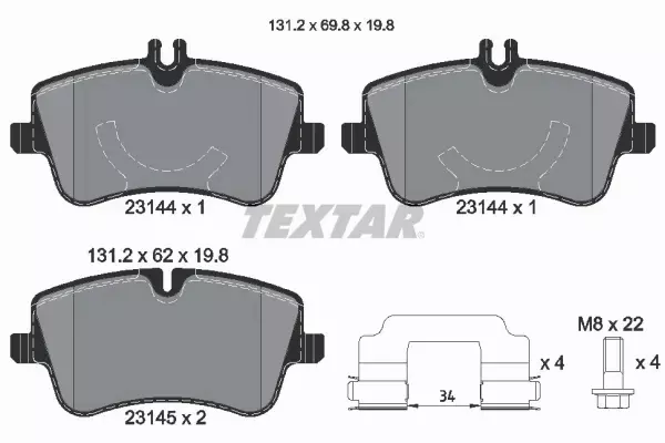 TEXTAR KLOCKI HAMULCOWE PRZÓD 2314482 