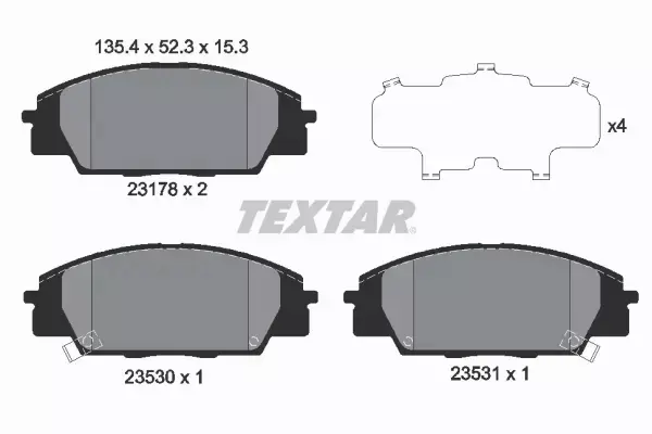 TEXTAR KLOCKI HAMULCOWE PRZÓD 2317801 