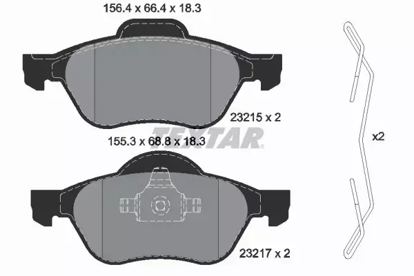 TEXTAR KLOCKI HAMULCOWE PRZÓD RENAULT LAGUNA II 