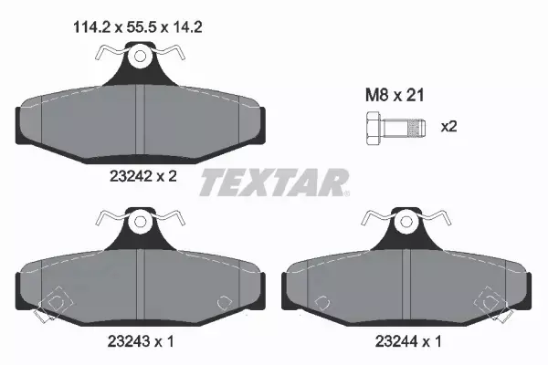 TEXTAR KLOCKI HAMULCOWE TYŁ 2324201 