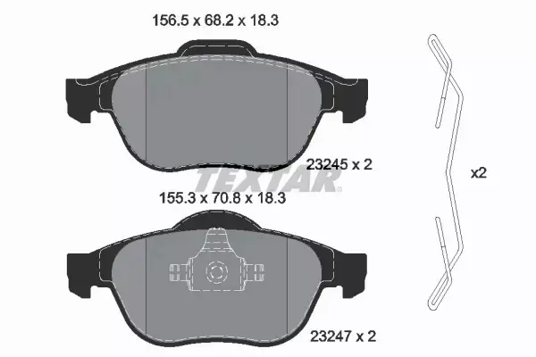 TEXTAR KLOCKI HAMULCOWE PRZÓD RENAULT LAGUNA II 