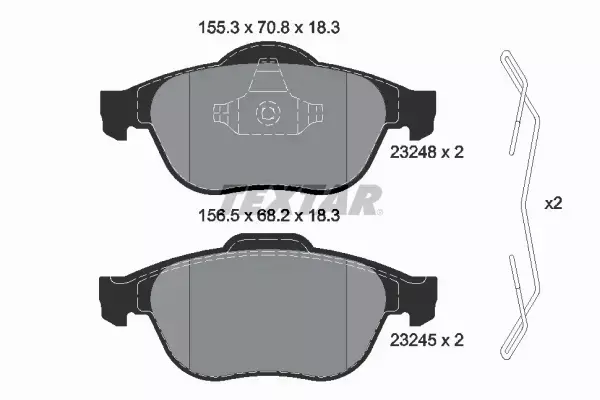 TEXTAR KLOCKI HAMULCOWE PRZÓD RENAULT LAGUNA II 