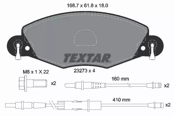 TEXTAR TARCZE+KLOCKI PRZÓD CITROEN C5 I II 288MM 