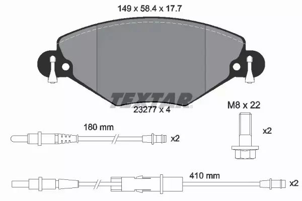 TEXTAR TARCZE+KLOCKI PRZÓD CITROEN C5 I II 283MM 